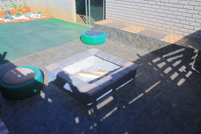 Fireplace lounge at One Love Suites guest house, Mokopane